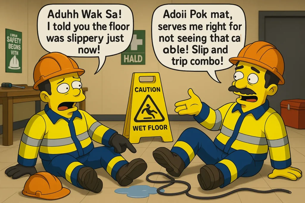 slip and trip illustration